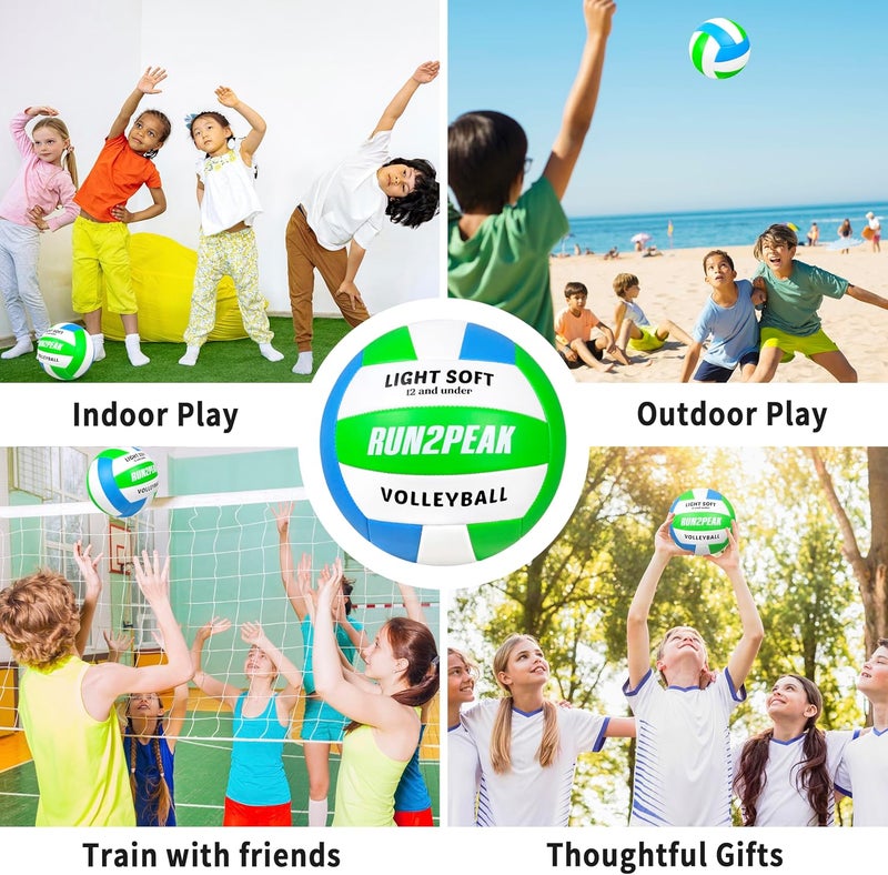 RUN2PEAK Light Soft Volleyball - Light Volleyball Designed for Beginners Kids Youth Teen - Lightweight Volleyballs for Indoor Outdoor Beach Backyard Official Size 5 Training Volley Ball - Image 4